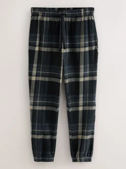 Pyjama's*Next - Textured Cosy Motionflex Cuffed Pyjamas Set Zwarte ruit