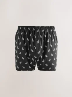 Ondergoed|Ondergoed*Next Zwarte streep - Verpakking van 4 - Geweven boxershorts van puur katoen