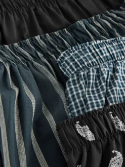 Ondergoed|Ondergoed*Next Zwarte streep - Verpakking van 4 - Geweven boxershorts van puur katoen