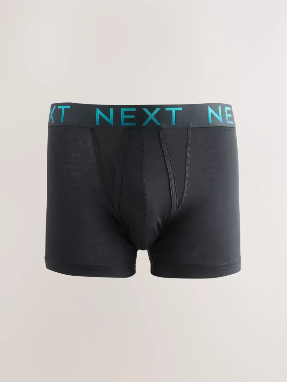 Ondergoed|Ondergoed|Next Zwarte tailleband met felgekleurde tekst in ombré - Hipster boxers van katoenrijke mix