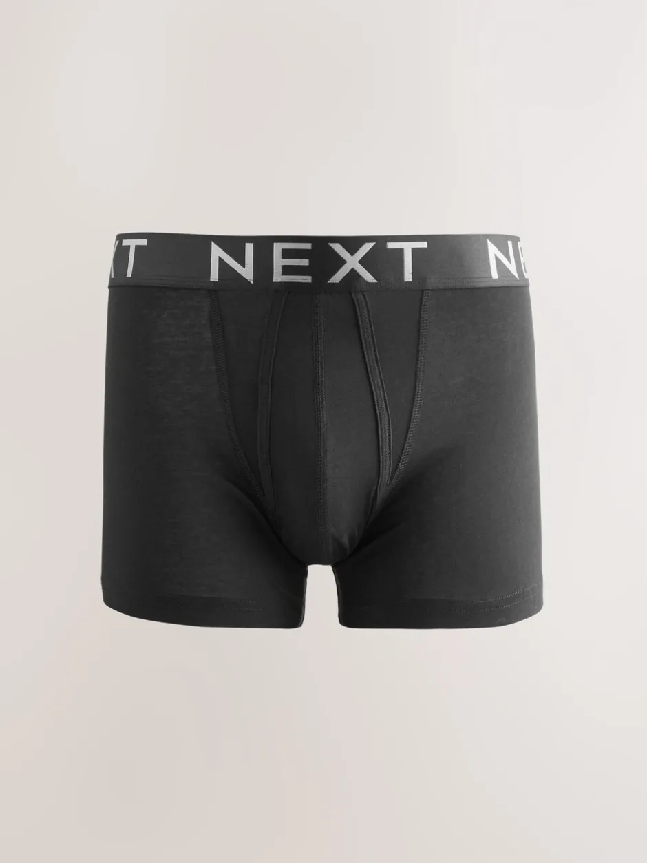 Ondergoed|Ondergoed|Next Zwarte tailleband met felgekleurde tekst in ombré - Hipster boxers van katoenrijke mix