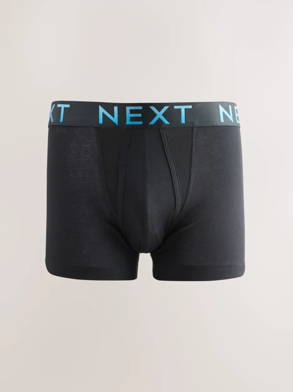 Ondergoed|Ondergoed|Next Zwarte tailleband met felgekleurde tekst in ombré - Hipster boxers van katoenrijke mix