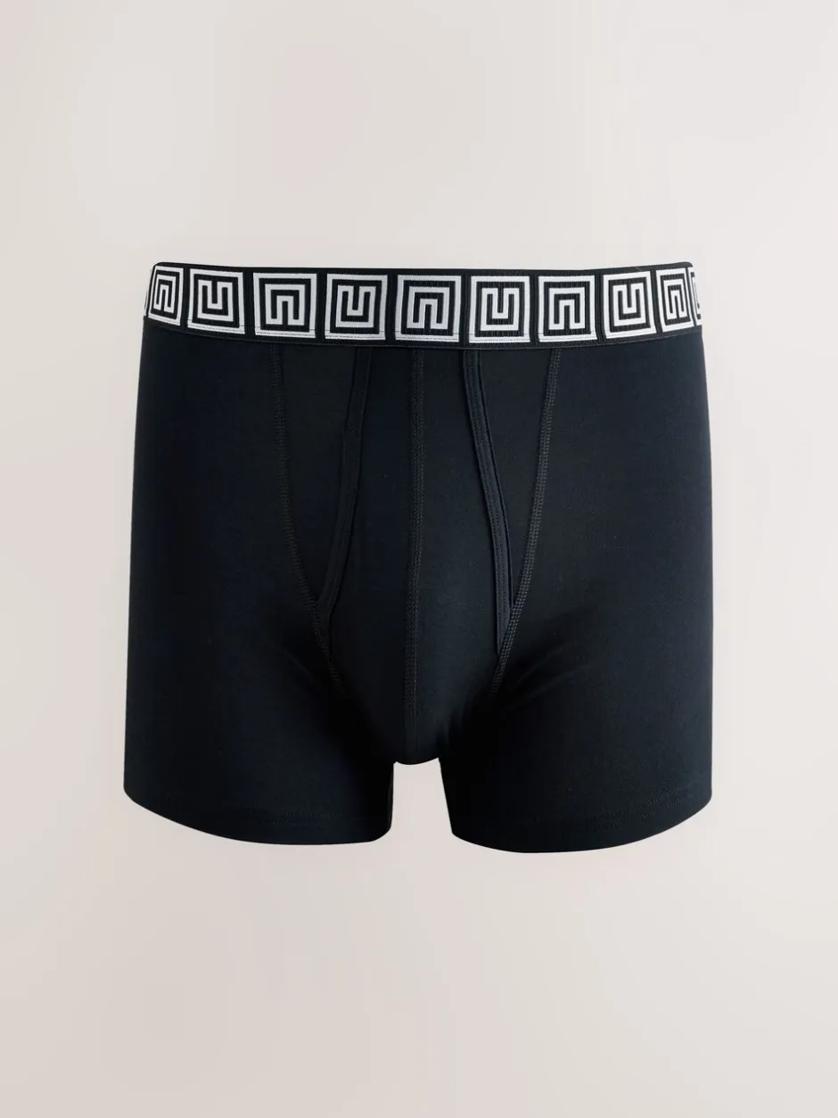 Ondergoed|Ondergoed*Next Zwarte taillebanden met metallic motief - Boxershorts van katoenrijk materiaal met A-voorkant