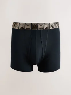 Ondergoed|Ondergoed*Next Zwarte taillebanden met metallic motief - Boxershorts van katoenrijk materiaal met A-voorkant