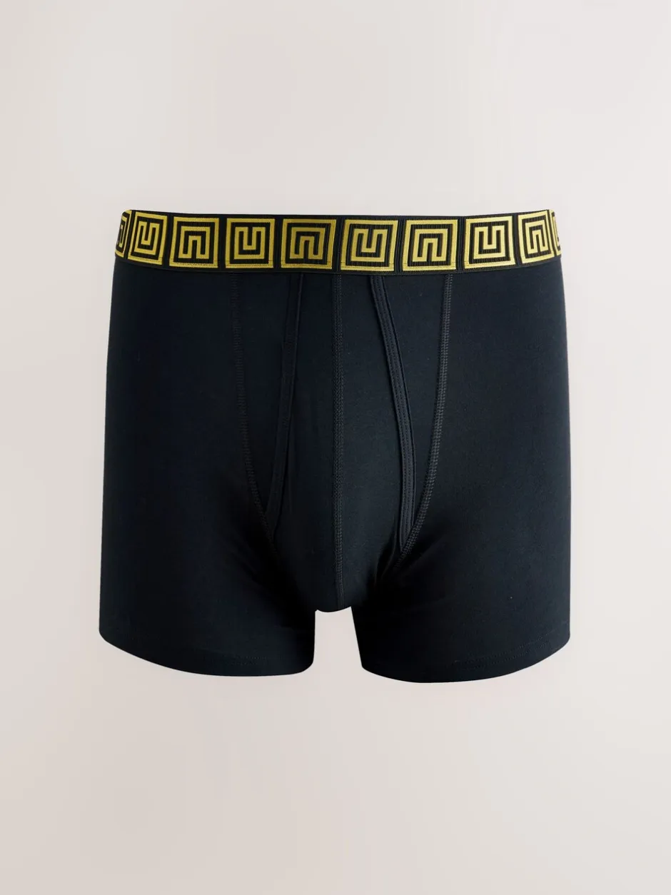 Ondergoed|Ondergoed*Next Zwarte taillebanden met metallic motief - Boxershorts van katoenrijk materiaal met A-voorkant