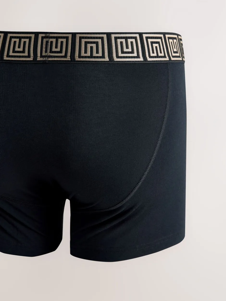 Ondergoed|Ondergoed*Next Zwarte taillebanden met metallic motief - Boxershorts van katoenrijk materiaal met A-voorkant