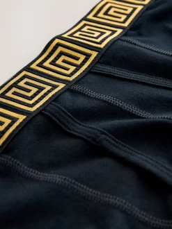 Ondergoed|Ondergoed*Next Zwarte taillebanden met metallic motief - Boxershorts van katoenrijk materiaal met A-voorkant