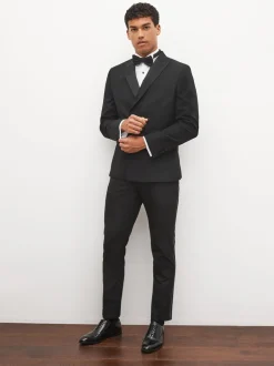 Smokings En Feestkleding|Next - Slim Fit - Pantalon in smokingstijl Zwarte tape met details