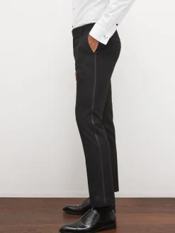 Smokings En Feestkleding|Next - Slim Fit - Pantalon in smokingstijl Zwarte tape met details