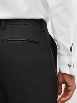 Smokings En Feestkleding|Next - Slim Fit - Pantalon in smokingstijl Zwarte tape met details