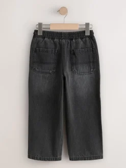 Jeans*Next - Denim jeans met elastische taille (3-16jr) Zwarte wassing