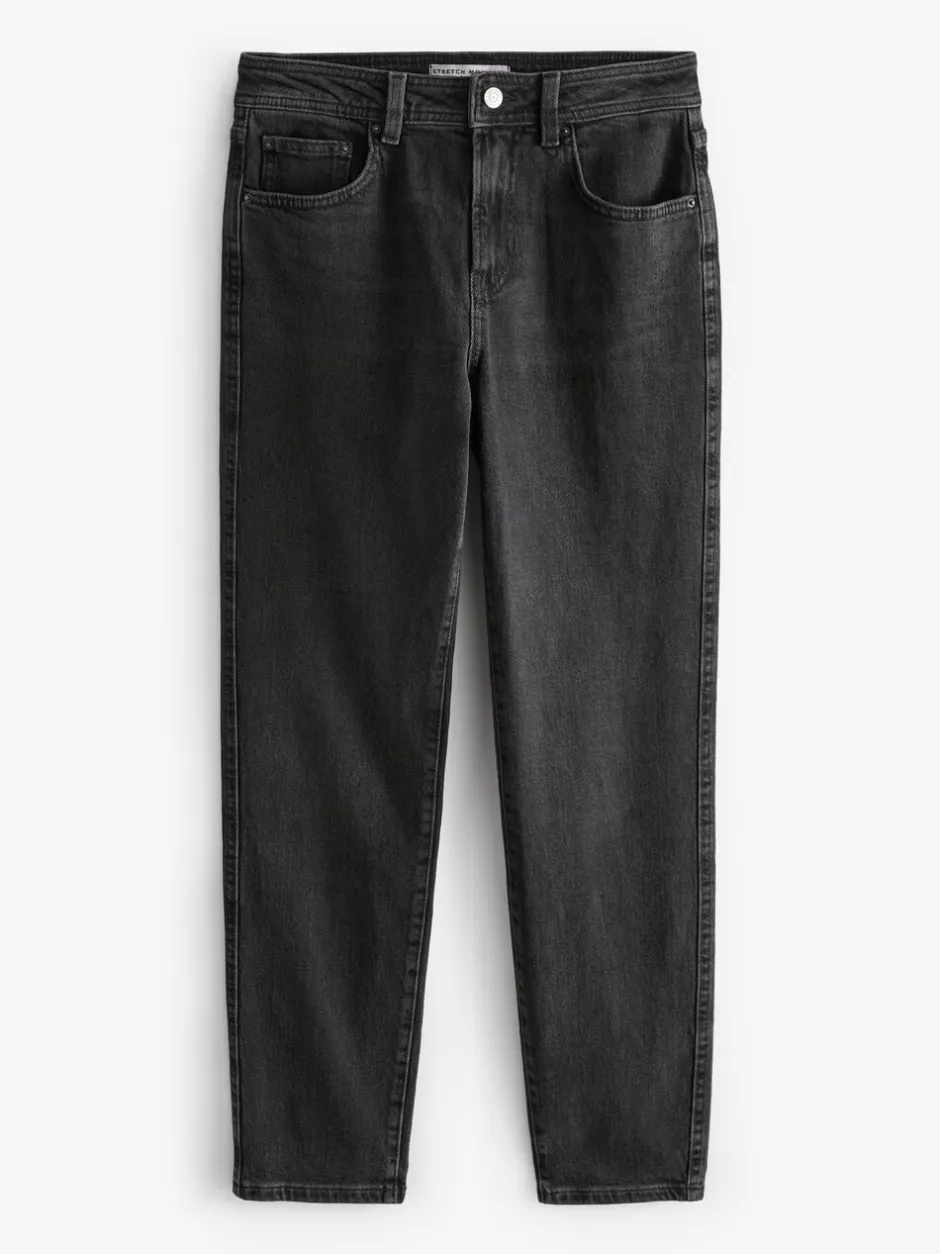 Jeans|Next - Mom comfort stretch jeans Zwarte wassing