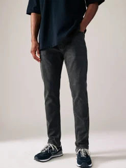 Jeans*Next Zwarte wassing - Strakke Pasvorm - Comfortabele stretchjeans