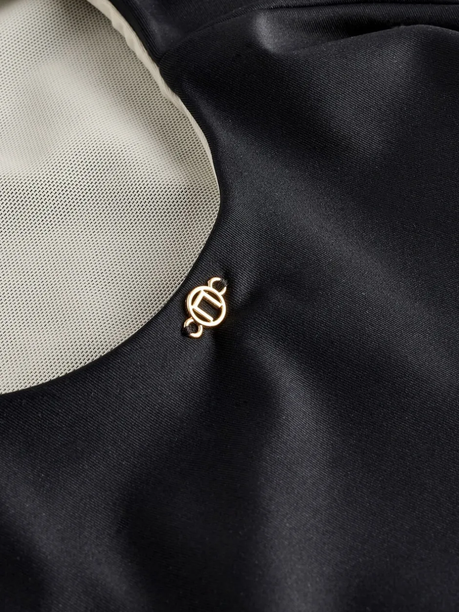 Badkleding*Next - Hoogsluitende halterbadpak met buikcorrectie Zwart/ecru
