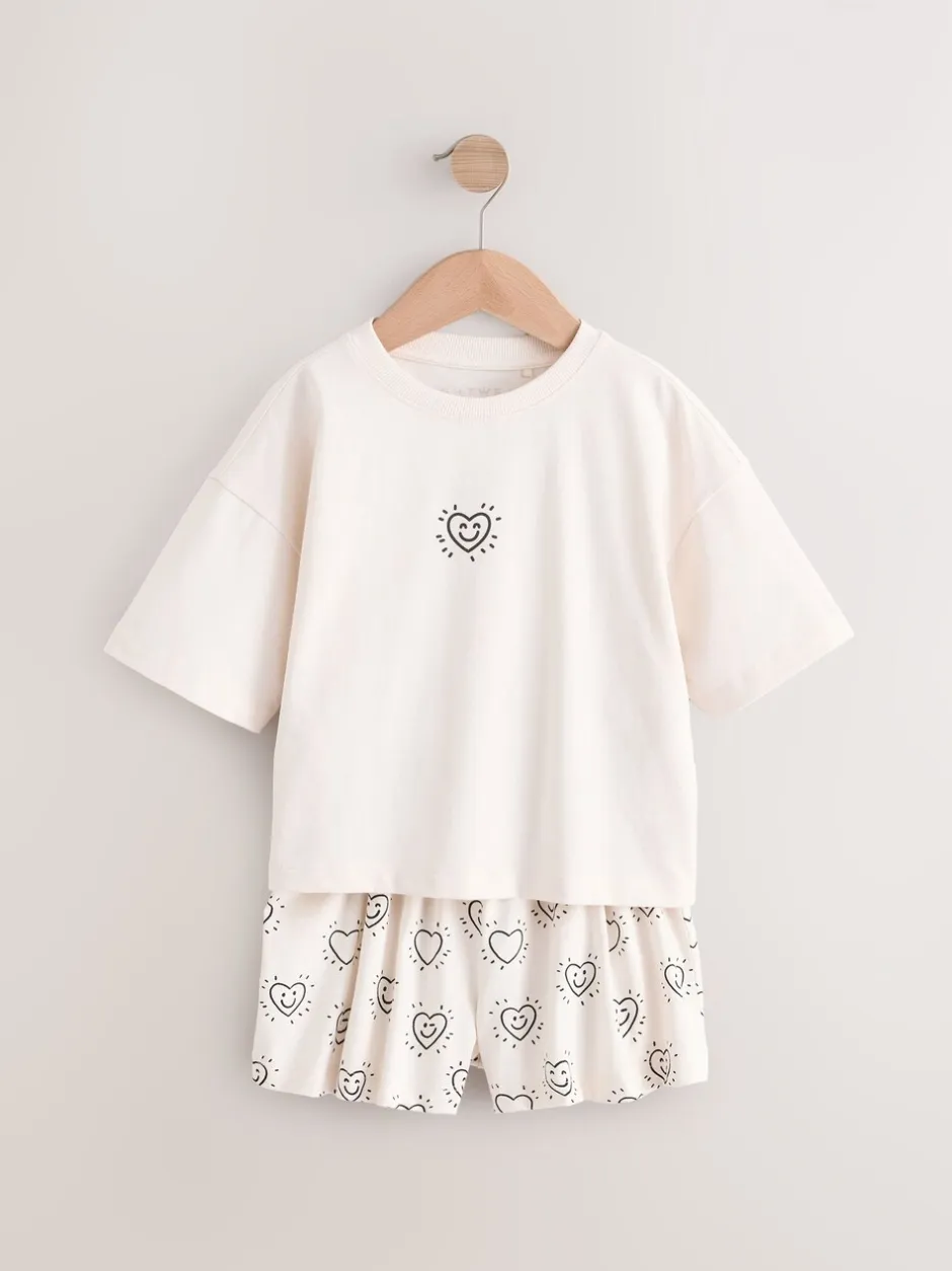 Nachtkleding En Pyjama's|Pyjama's*Next - Set van 2 pyjama's met short (3-16 jr) Zwart/ecru