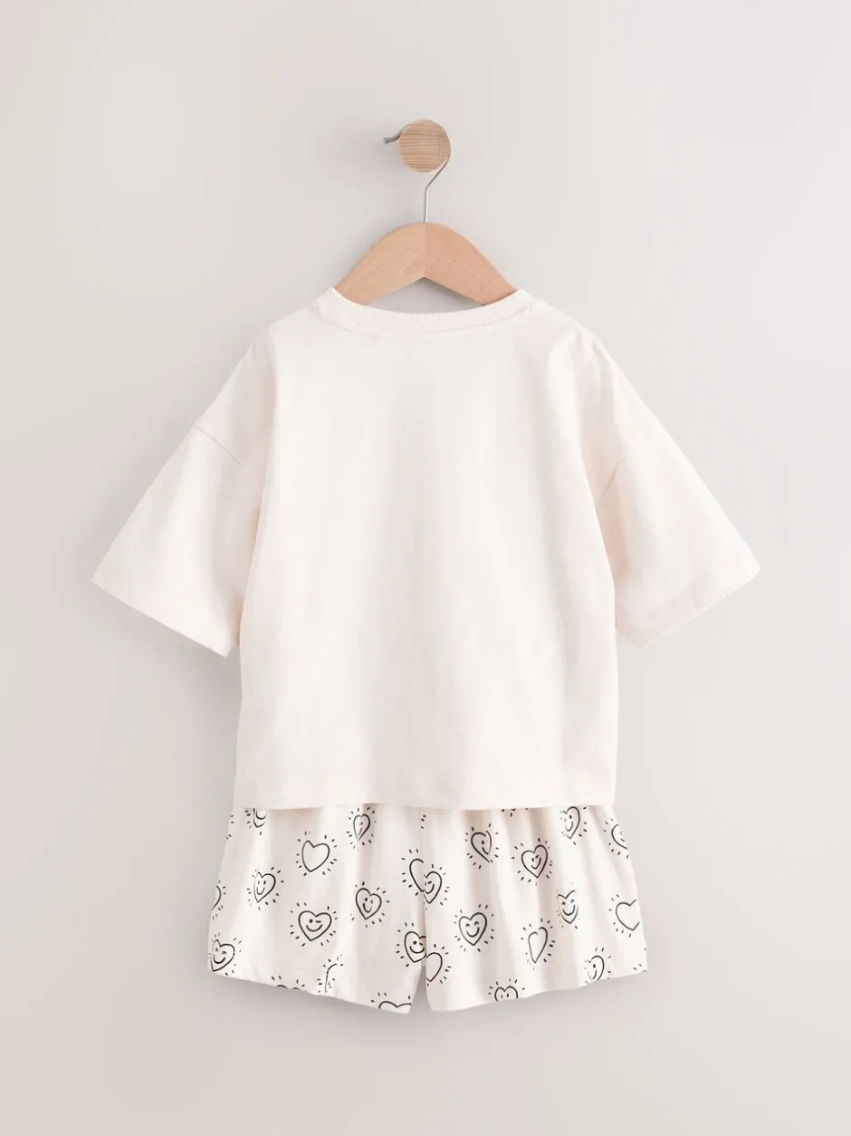 Nachtkleding En Pyjama's|Pyjama's*Next - Set van 2 pyjama's met short (3-16 jr) Zwart/ecru