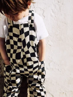 Rompertjes En Tuinbroeken|Sets En Outfits*Next - Tuinbroek (3mnd -7jr) Zwart/ecru dambordprint