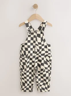 Rompertjes En Tuinbroeken|Sets En Outfits*Next - Tuinbroek (3mnd -7jr) Zwart/ecru dambordprint