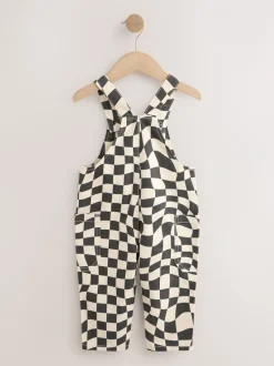 Rompertjes En Tuinbroeken|Sets En Outfits*Next - Tuinbroek (3mnd -7jr) Zwart/ecru dambordprint