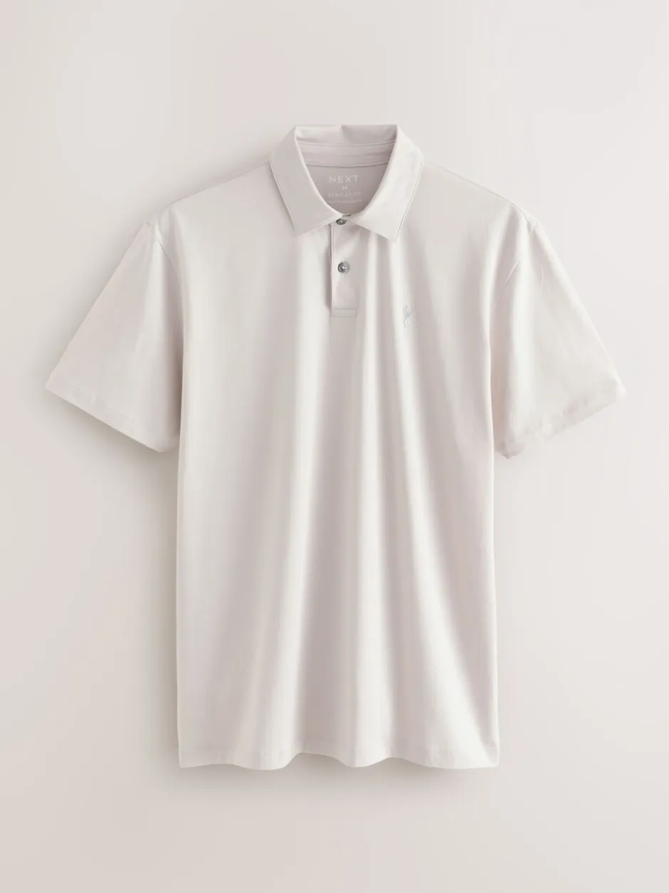 Poloshirts|Next Zwart/Ecru/Blauw/Groen/Roze - Normale Pasvorm - Set van 5 jersey poloshirts met korte mouwen