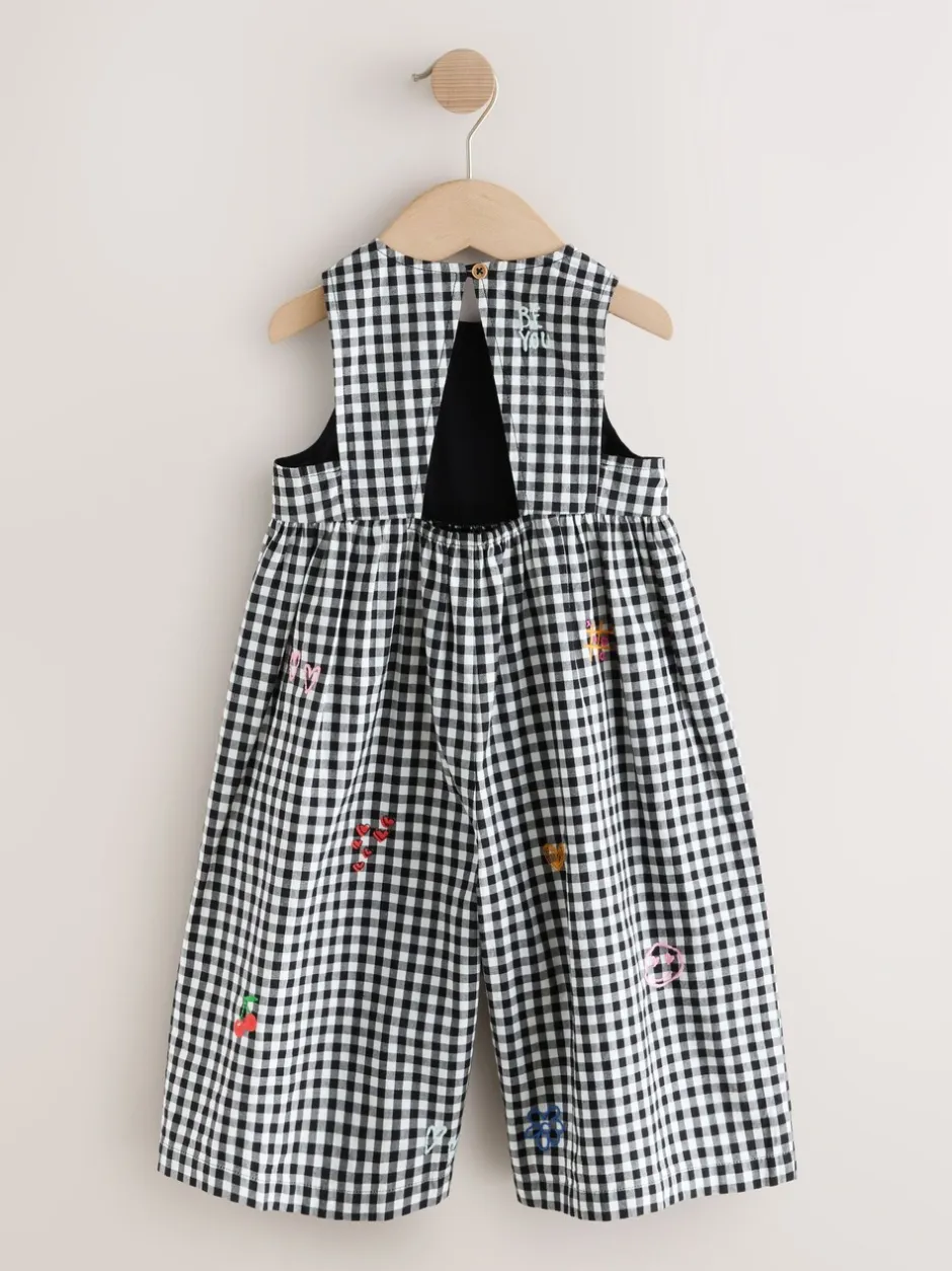 Jumpsuits En Playsuits*Next Zwarte/witte gingham-ruit - Sleeveless Playsuit (3mths-7yrs)