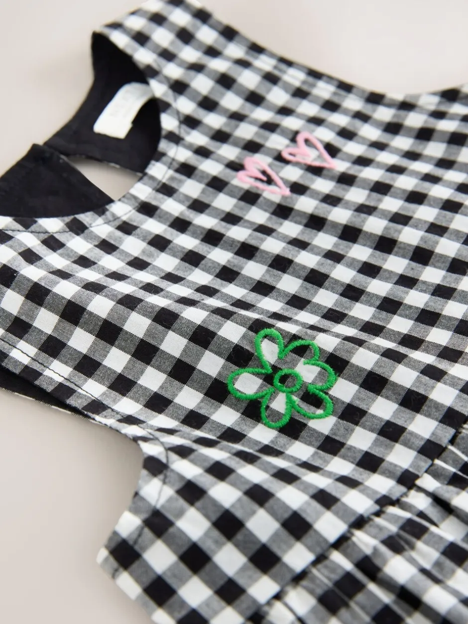 Jumpsuits En Playsuits*Next Zwarte/witte gingham-ruit - Sleeveless Playsuit (3mths-7yrs)