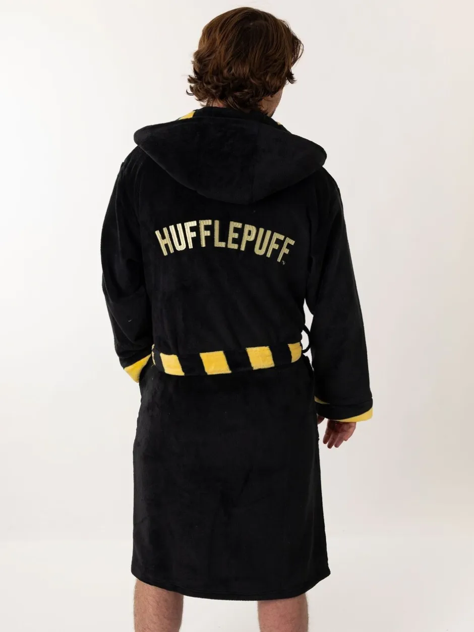 Kamerjassen En Badjassen*Vanilla Underground - Harry Potter Hooded Bathrobe Dressing Gown Zwart/geel Huffelpuf