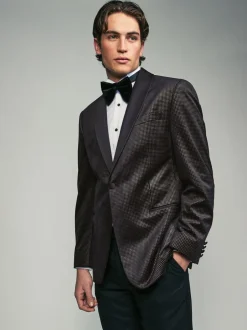 Smokings En Feestkleding*Next - Normale Pasvorm - Fluwelen blazer met patroon Zwart/goud