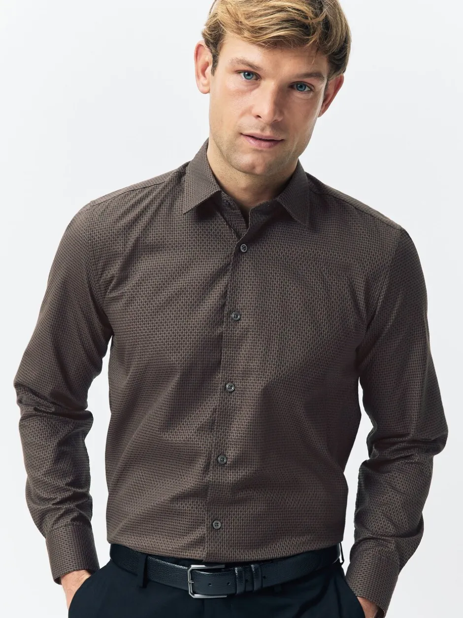 Formele Overhemden*Next Zwart/goud - Smart Trimmed Long Sleeve Party Shirt