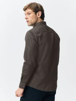 Formele Overhemden*Next Zwart/goud - Smart Trimmed Long Sleeve Party Shirt