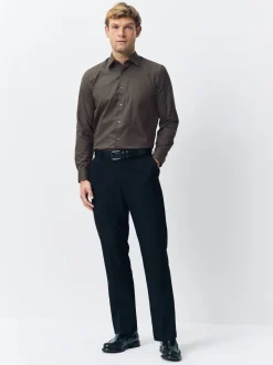 Formele Overhemden*Next Zwart/goud - Smart Trimmed Long Sleeve Party Shirt