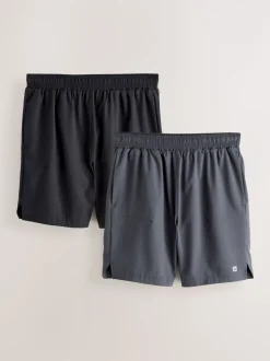 Shorts*Next - 7 inch - Active Gym Sports Shorts 2 Pack Zwart/grijs