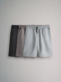 Shorts|The Set - 3 Pack Relaxed Fit Sweat Shorts Zwart/grijs