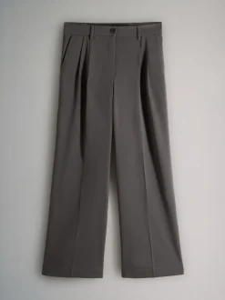 Kostuums En Werkkleding|Broeken*The Set - 2 Pack Wide Leg Pleated Trousers Zwart/grijs