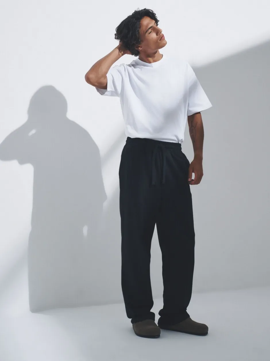 Loungewear|Joggingbroeken|The Set - 4 Pack Joggingbroeken met wijde pijpen Zwart/grijs