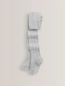 Sokken En Panty's|Sokken En Panty's|Next - Verpakking van 3 kabelmaillots met hoog katoengehalte Zwart/grijs