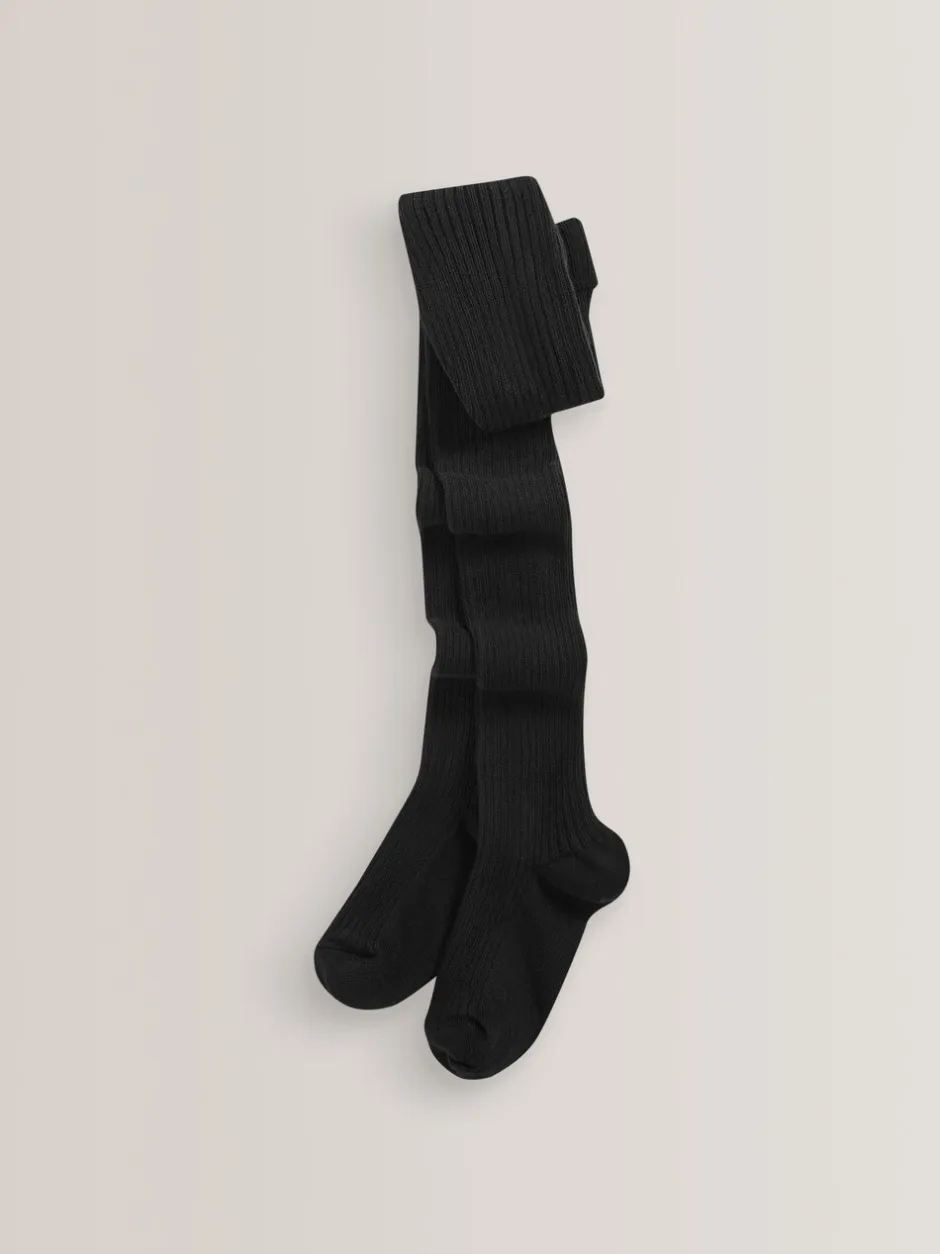 Sokken En Panty's|Sokken En Panty's|Next - Verpakking van 3 kabelmaillots met hoog katoengehalte Zwart/grijs