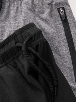 Schoolkleding|Shorts*Next - Verpakking van 2 lichtgewicht sportshorts (3-17jaar) Zwart/grijs