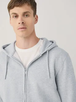 Sweaters En Hoody´S|Sweaters En Hoody´S|Next Zwart/grijs gemêleerd - Cotton Rich Heavyweight Jersey Full Zip Hoodies 2 Pack