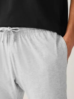 Loungewear|Pyjama's|Next - Jersey pyjama met korte mouwen Zwart/grijs gemêleerd