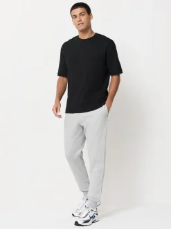 Joggingbroeken*Next - Slim Fit Brushback Heavyweight 2 Pack Joggers Zwart/grijs gemêleerd