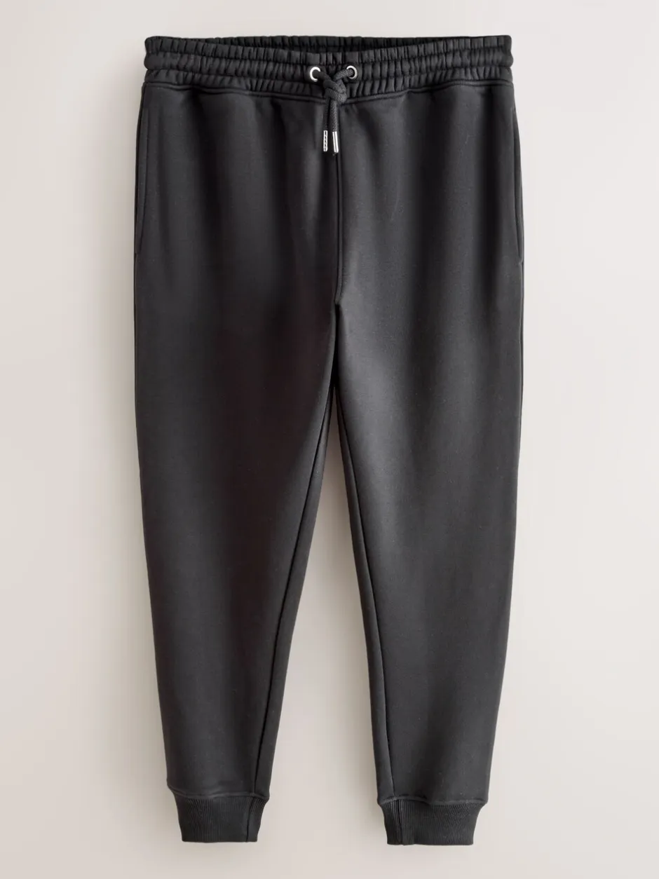 Joggingbroeken*Next - Slim Fit Brushback Heavyweight 2 Pack Joggers Zwart/grijs gemêleerd