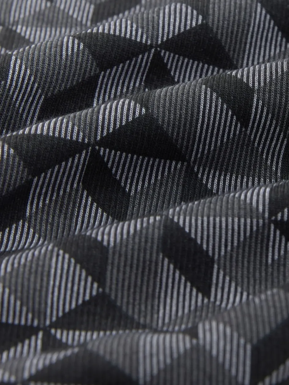 Poloshirts*Next - Pattern Quarter Zip Polo Shirt Zwart/grijs Geo