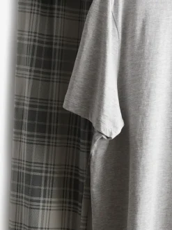 Pyjama's*Next - 2 jersey pyjama's Zwart/grijs geruit