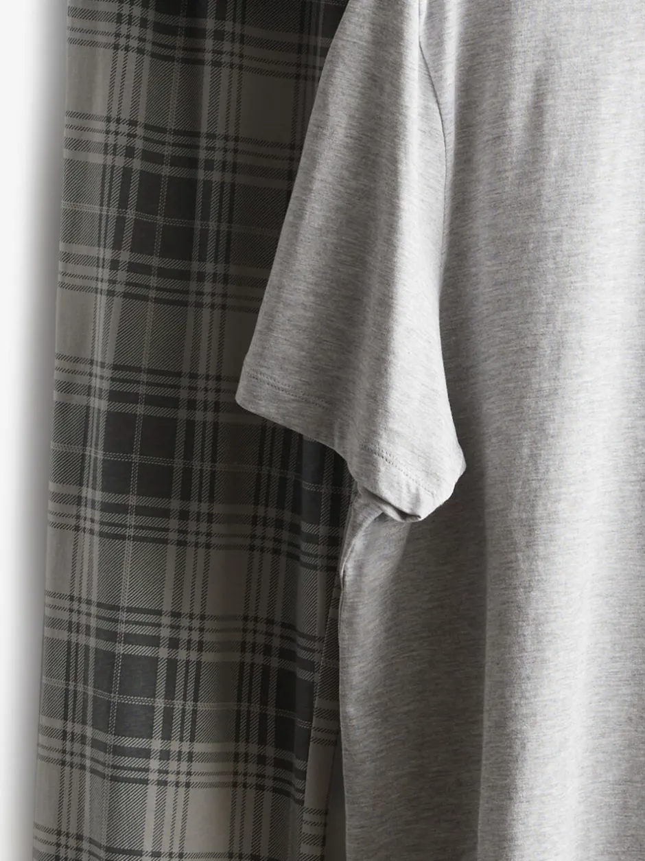 Pyjama's*Next - 2 jersey pyjama's Zwart/grijs geruit