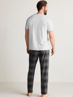 Pyjama's*Next - 2 jersey pyjama's Zwart/grijs geruit