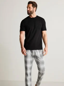 Pyjama's*Next - 2 jersey pyjama's Zwart/grijs geruit