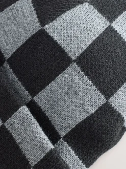 Mutsen, Handschoenen En Sjaals*Next - Beanie-muts (1-16jaar) Zwart/grijs geruit