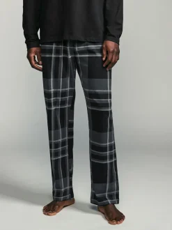 Pyjama's|Next - Pyjamaset met lange mouwen van 100% katoen Zwart/grijs geruit