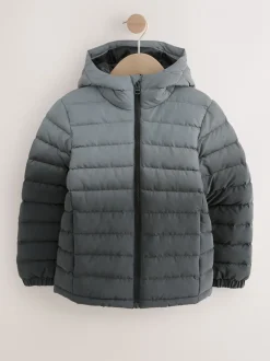 Schoolkleding|Jassen En Jacks|Next Zwart/grijs reflecterend - Halfzwaar gewatteerd jack met capuchon (3-17 jr)